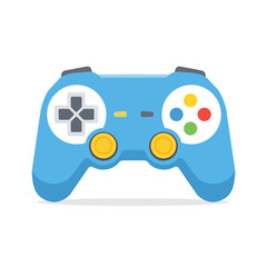 Blue video game controller for entertainment