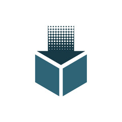 Box Input Flat Icon. E-commerce, shipping package symbol gor deliverimg icon illustration. 