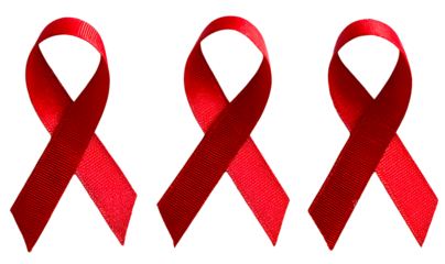 Red ribbon on the background. Pink ribbon. symbol of the fight against AIDS. Popular image for designers. Health, life, culture, medicine.