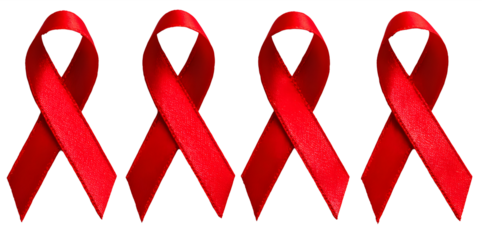 Red ribbon on the background. Pink ribbon. symbol of the fight against AIDS. Popular image for designers. Health, life, culture, medicine.