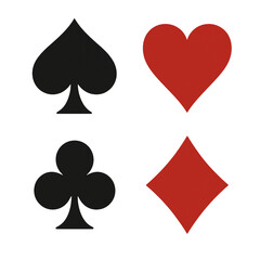 Playing Card Suit Symbols &ndash; Spade, Heart, Club, and Diamond Icons