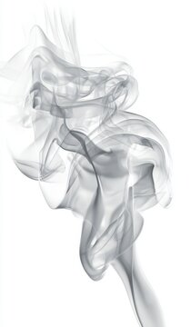 Gray smoke swirls against white