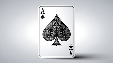 3d ace of spades playing card isolated on transparent background