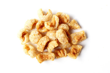 Crispy pork cracklings, a crunchy savory snack.