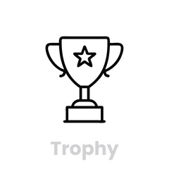 Trophy Cup icons. Editable Vector Stroke, Trophy cup award icons. Editable Vector Stroke.