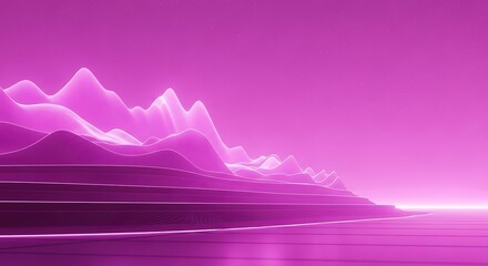 Purple Mountain Landscape Digital Art.