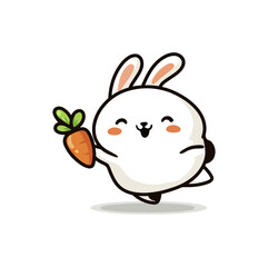 Cute cartoon rabbit with carrot