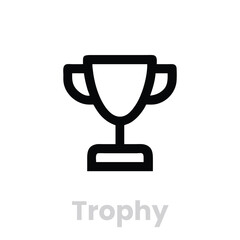 Trophy Cup icons. Editable Vector Stroke, Trophy cup award icons. Editable Vector Stroke.