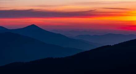 Fototapeta premium Majestic Mountain Sunrise View.