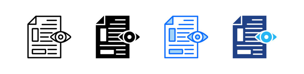 Visual Content Icon Set Multiple Style Collection