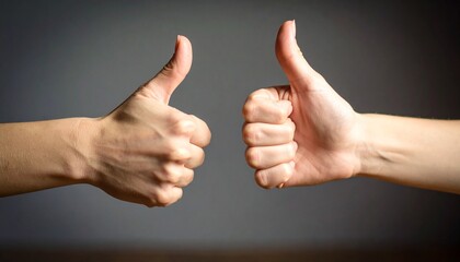a Thumbs up and thumbs down