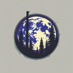 Enchanting moonlit forest scene with silhouettes of trees and moonlight