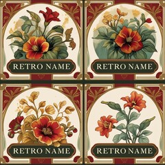Vintage Floral Art Nouveau Collection Delightful Botanical Patterns
