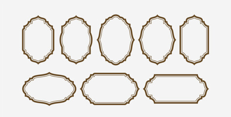 Vintage classic label stickers frame collection template element