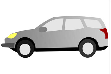 Fototapeta premium Illustration of gray SUV car isolated on white background