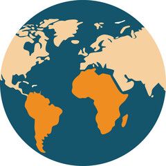 Map of world on transparent background atlas continents geography political countries realistic vector design