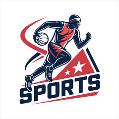 Dynamic Basket Ball Sports Logo
