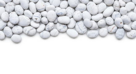 Elevated Pile of Smooth White Pebbles on a Seamless Backdrop Creates a Calming Visual Experience for Digital Projects and Design Compositions with Natural Texture