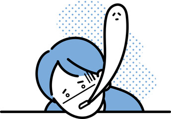 疲労困憊の医師のイラスト