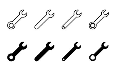 Wrench icon set. repair icon vector. tools icon vector