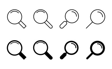Search icon set. search magnifying glass icon