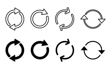 Refresh icon set. Reload icon vector. Update icon.