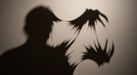 Mysterious shadow artwork creating an eerie vibe with dynamic shapes.