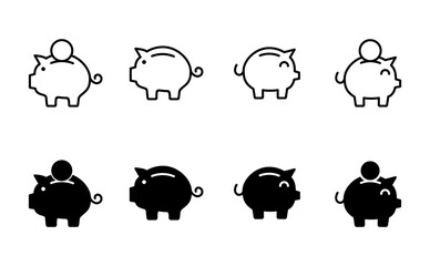 Piggy bank icon vector. piggy money icon