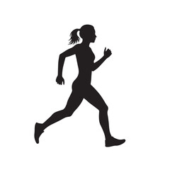 Silhouette of a woman running