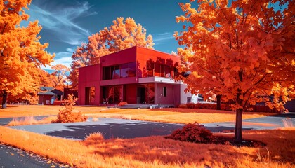 Vibrant autumnal modern home