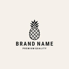 Pineapple logo vector vintage template design