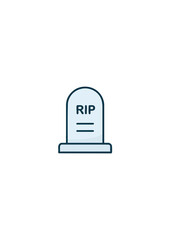 Simple gravestone graphic with RIP writing