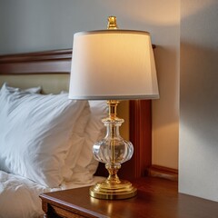 Bedside Lamp with White Shade