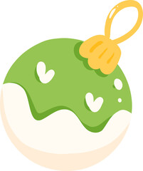 Green Christmas Ornament with White Design
