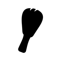 Black silhouette of a maraca musical instrument on a white background