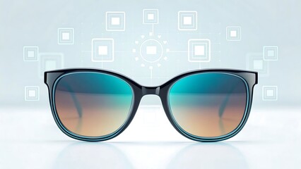 sunglasses with floating ai data interface