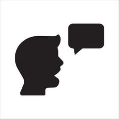 thin line head like voice command. concept of girl or boy singing or speaking and control technology. stroke flat style trendy modern logotype graphic line