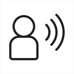 thin line head like voice command. concept of girl or boy singing or speaking and control technology. stroke flat style trendy modern logotype graphic line