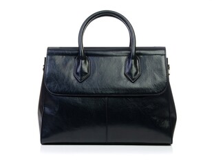 Naklejka premium Dark purse, leather, studio shot