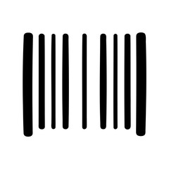 Stylized simplistic black and white barcode illustration for encoding information quickly