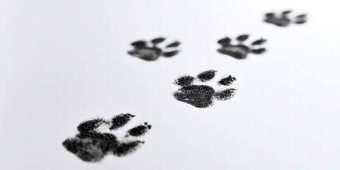 Paw print of dog isolated on transparent background. cat paw print. cat walk foot print. Paw print of dog PNG