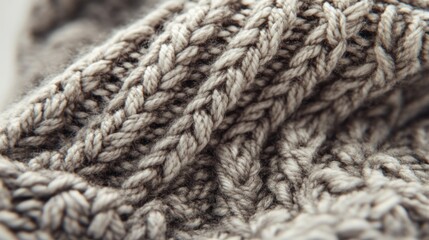 Close-up Knitted Gray Fabric Texture