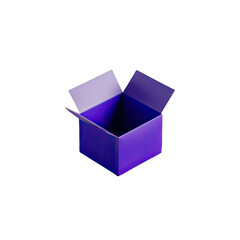 Open purple box, 3D illustration