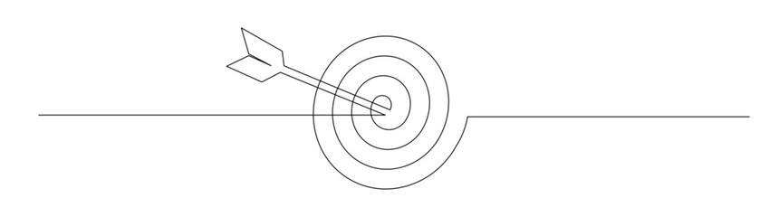 Continuous Line Art of Dartboard with Arrow