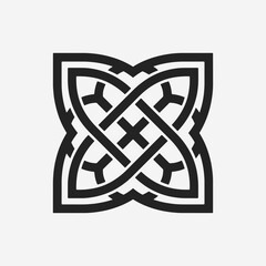 The flat design concept for the Celtic Cross poster focuses on simplicity, elegance, and ease of recognition. Vector Sign for Banner, Logos, Labels and Icons.