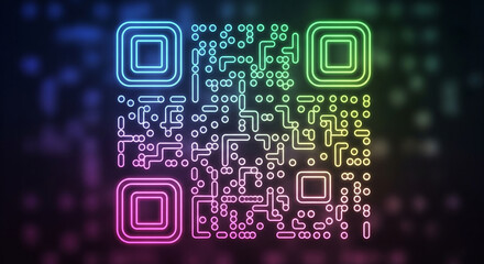  digital qr code with rainbow colour 
