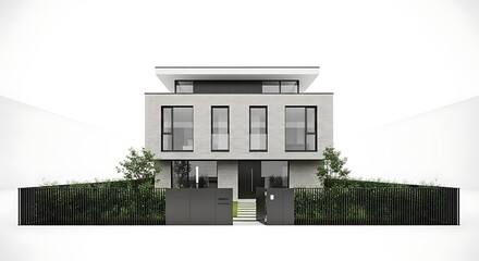 Modern luxury home exterior design with sleek architecture, elegant facade, and welcoming entrance, perfect for real estate marketing