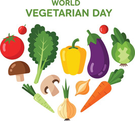World vegetarian day with various fresh vegetables healthy food concept for banner or poster