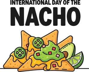 Fototapeta premium International day of the nacho illustration delicious mexican food and traditional cuisine