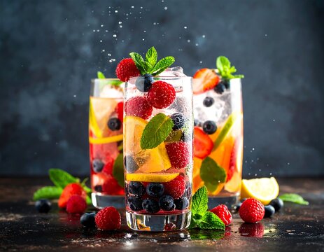 Refreshing fruit infused drinks